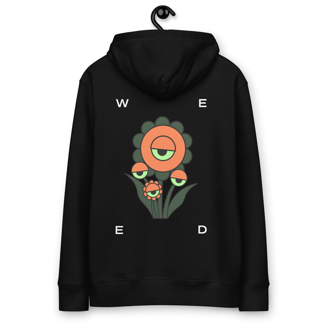 Heart Hoodie Black Backview Weed.de